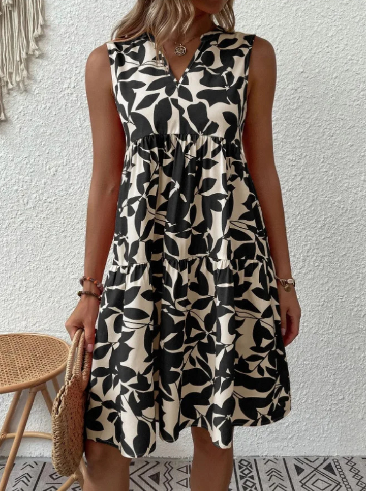 Greysen - Fashionable Sleeveless Floral Dress
