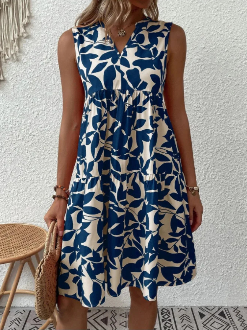 Greysen - Fashionable Sleeveless Floral Dress