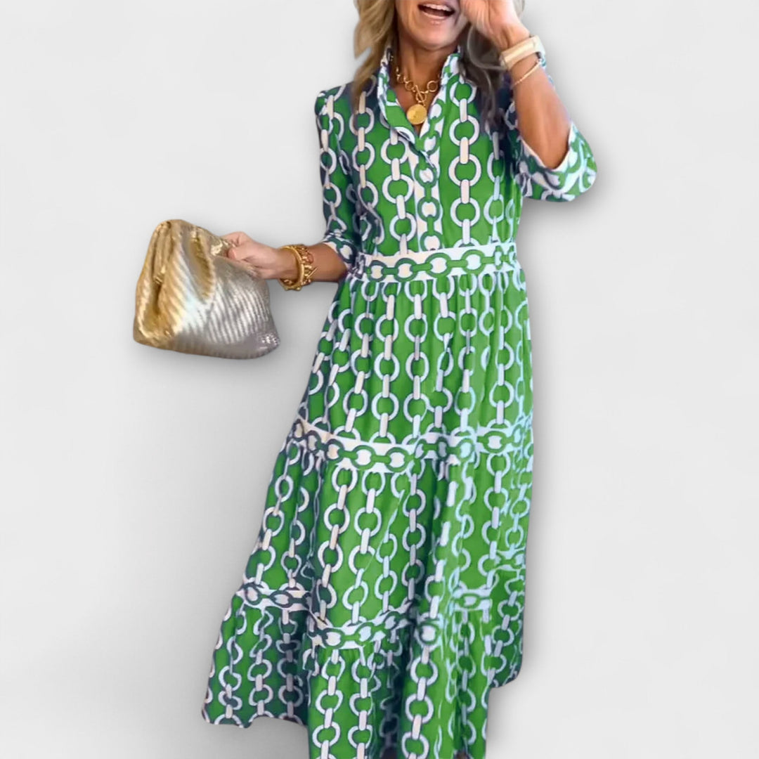 Donna | Midi Dress with Chain Pattern