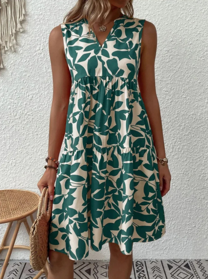 Greysen - Fashionable Sleeveless Floral Dress