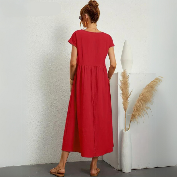 Isla | 100% Pure Cotton Casual Midi Dress