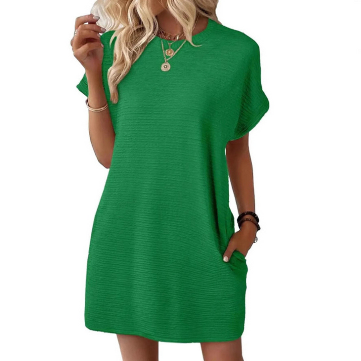 Evasha™ | Casual Minimalist Round Neck Summer Dress
