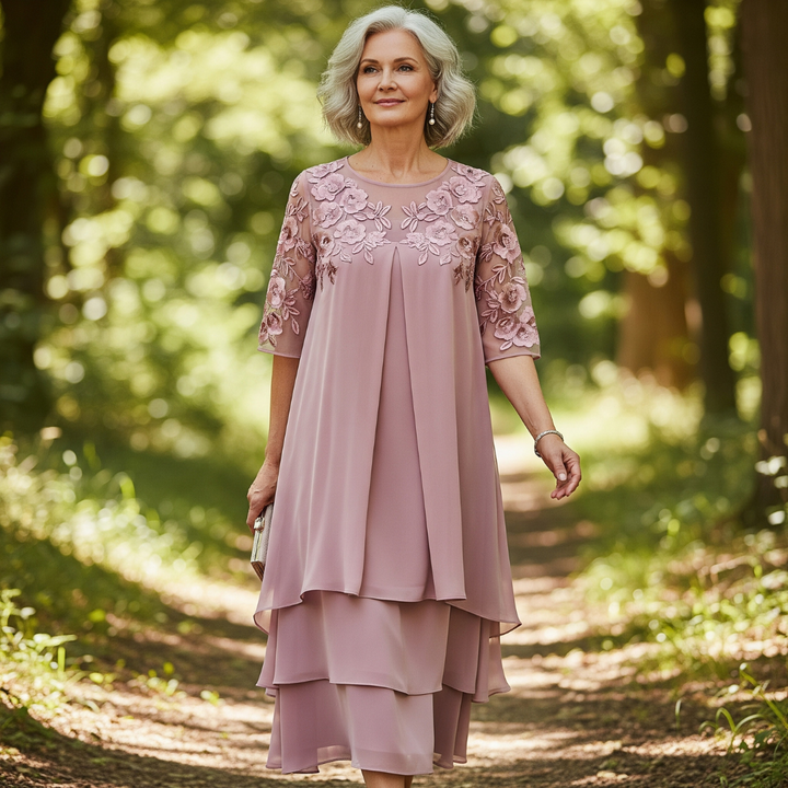 Bernice™ | Embroidered Three-Layer Dress