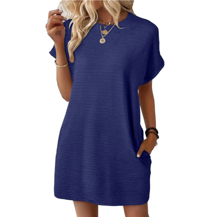 Evasha™ | Casual Minimalist Round Neck Summer Dress