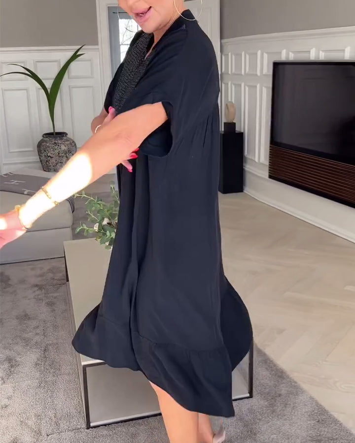 VALORA™ - Chic Sequin Accent Dress