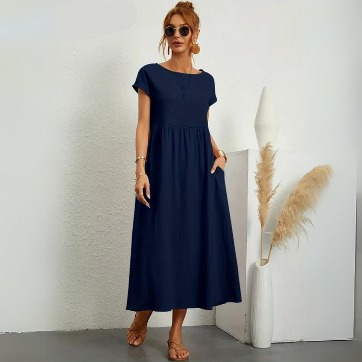 Isla | 100% Pure Cotton Casual Midi Dress